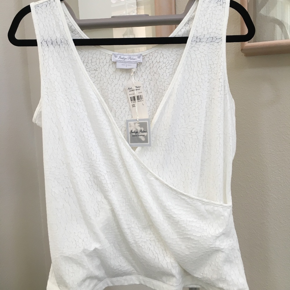 Indigo Palms White Tank Sz. Lg.